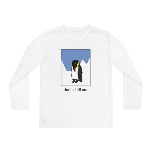 Penguin Dude Chill Out Youth Long Sleeve Tee - BRAZEN BUY thsirt shirt